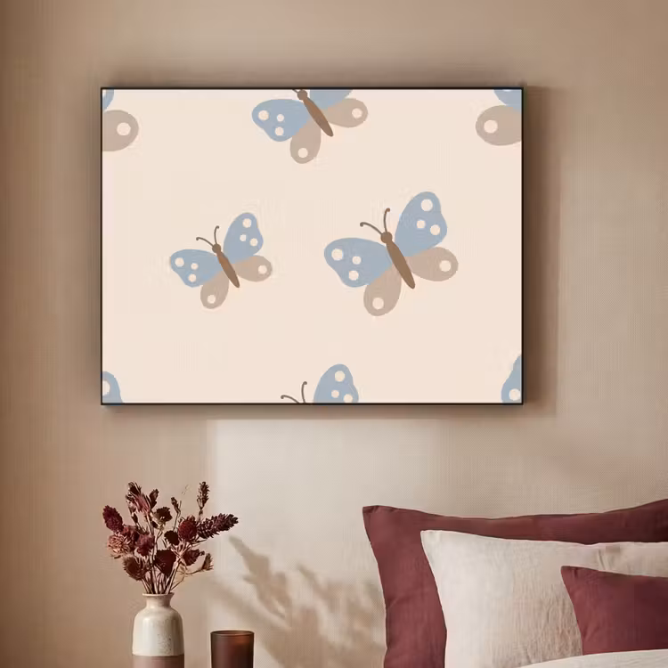 Art Frame - Insekt – Schmetterlingsmuster – Abstrakt – Blau – Beige — 2