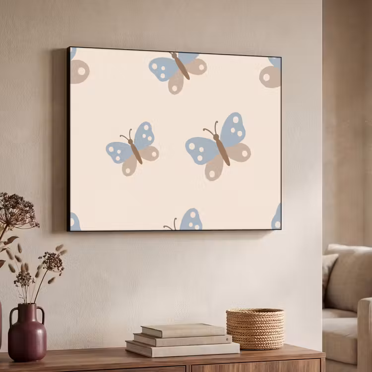 Art Frame - Insekt – Schmetterlingsmuster – Abstrakt – Blau – Beige — 3