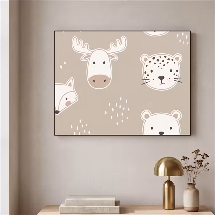 Art Frame - Tiere – Muster – Illustration – Modern – Beige — 4