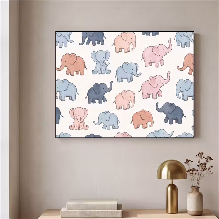 Art Frame - Tiere – Muster – Kinderzimmer – Pastell – Verspielt — 4