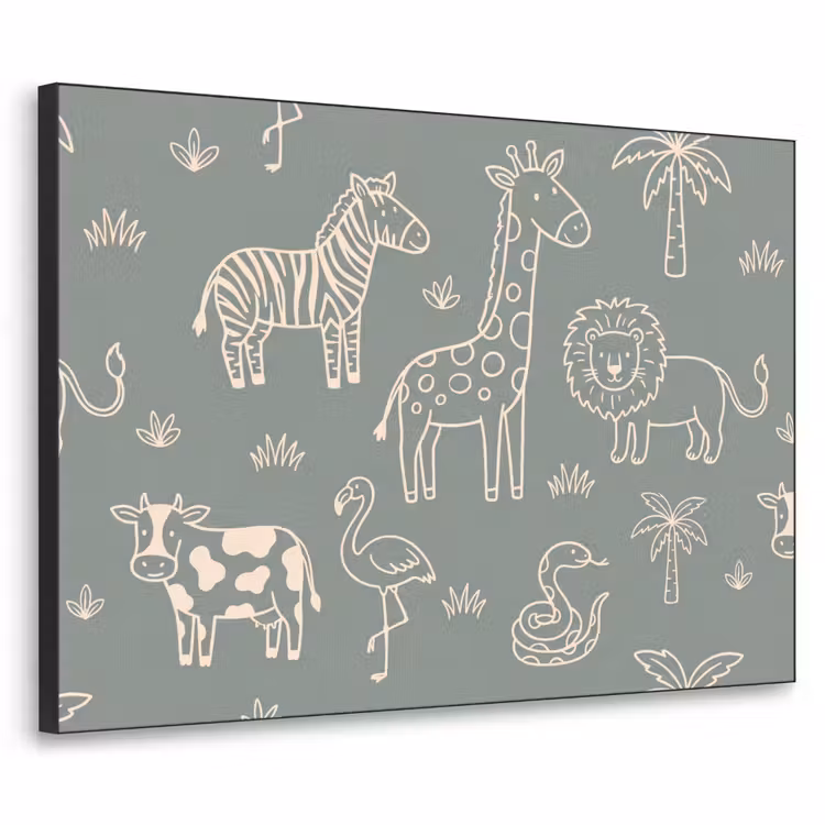 Art Frame - Tiere – Safari – Muster – Illustration – Grün — 1