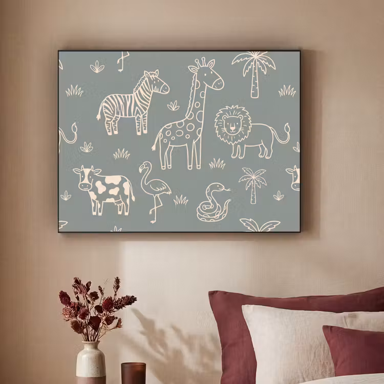 Art Frame - Tiere – Safari – Muster – Illustration – Grün — 2