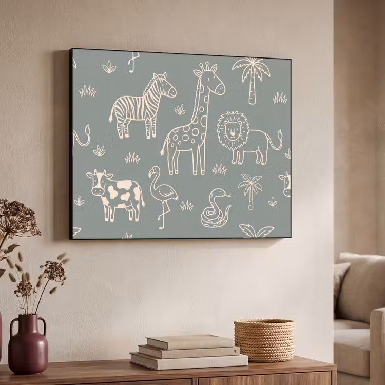Art Frame - Tiere – Safari – Muster – Illustration – Grün — 3