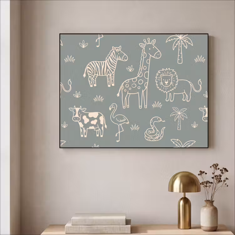 Art Frame - Tiere – Safari – Muster – Illustration – Grün — 4
