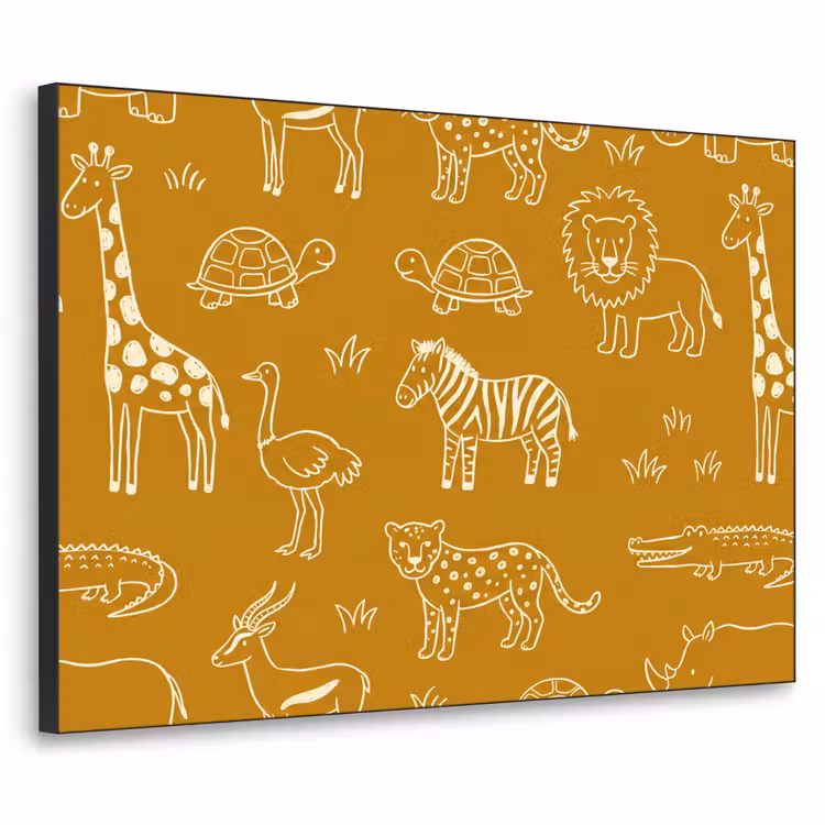 Art Frame - Tiere – Safari – Muster – Kindlich – Ocker — 1