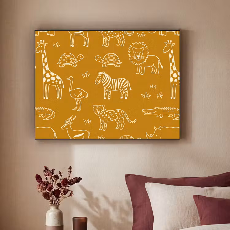 Art Frame - Tiere – Safari – Muster – Kindlich – Ocker — 2