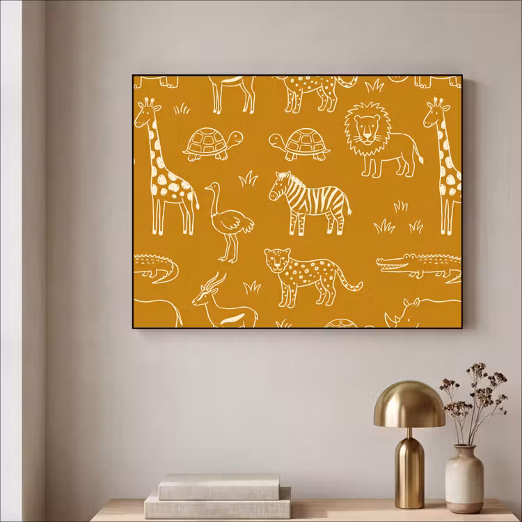 Art Frame - Tiere – Safari – Muster – Kindlich – Ocker — 4