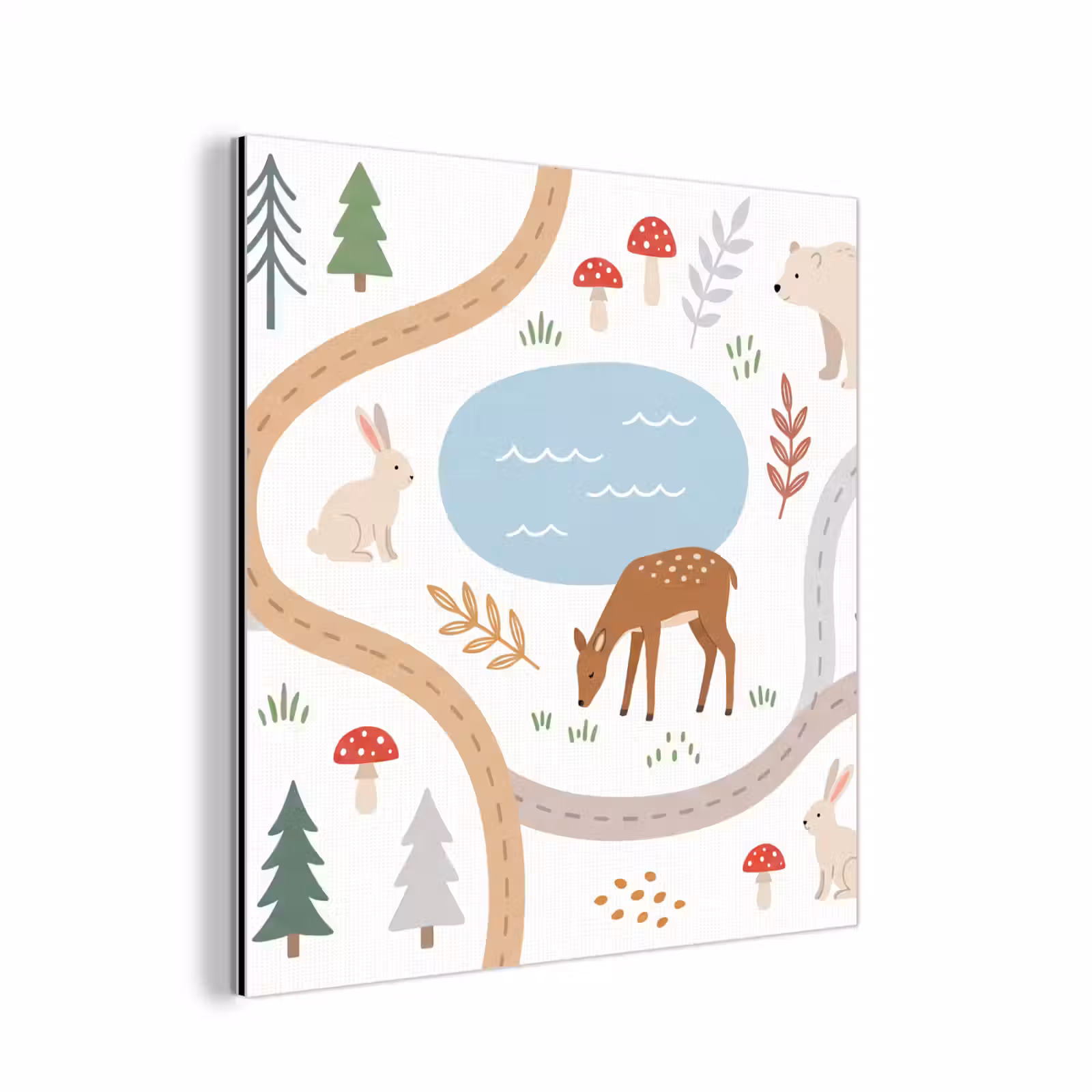 Alu-Dibond-Bild - Tiere – Wald – Illustration — 1