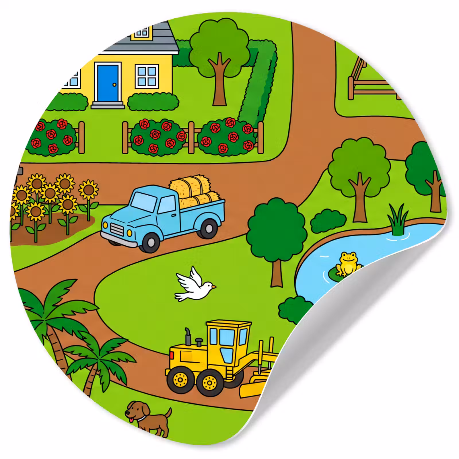 Runde Tapete - Landleben – Tiere – Cartoon — 1
