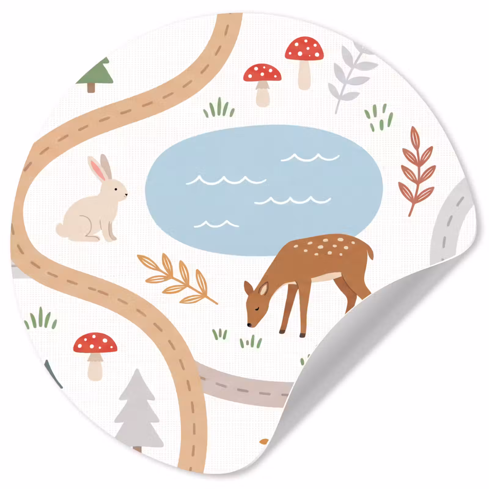 Runde Tapete - Tiere – Wald – Illustration — 1