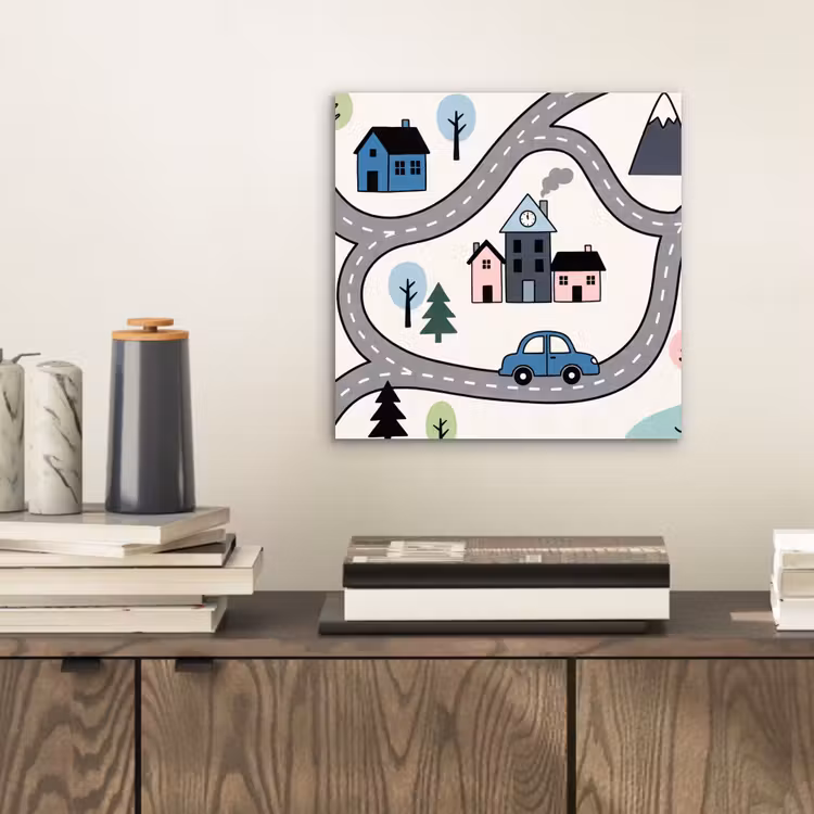 Alu-Dibond-Bild - Karte – Stadt – Kinderfreundlich — 2