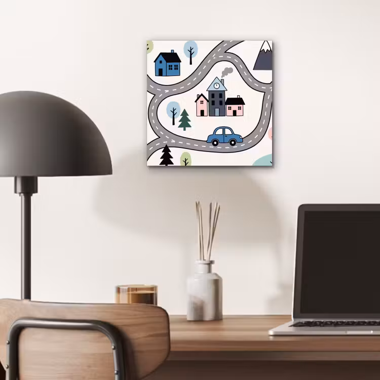 Alu-Dibond-Bild - Karte – Stadt – Kinderfreundlich — 6