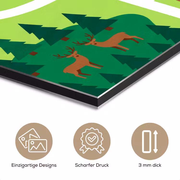 Alu-Dibond-Bild - Landschaft – Tiere – Illustration — 7