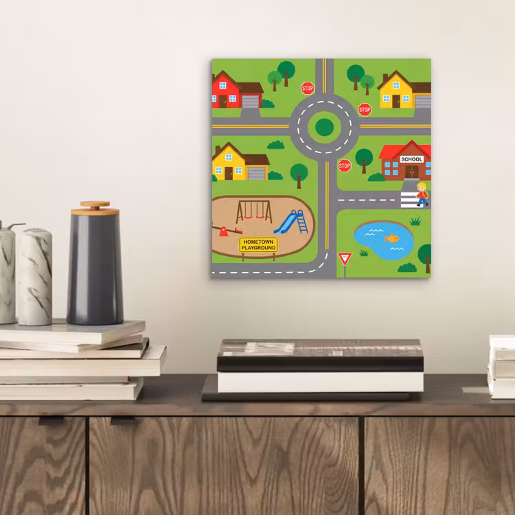 Alu-Dibond-Bild - Stadt – Straßen – Karikatur — 2