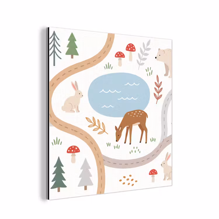 Alu-Dibond-Bild - Tiere – Wald – Illustration — 1