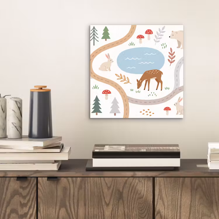 Alu-Dibond-Bild - Tiere – Wald – Illustration — 2