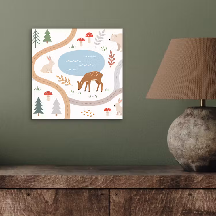 Alu-Dibond-Bild - Tiere – Wald – Illustration — 3