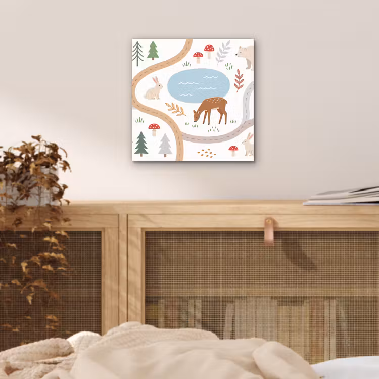 Alu-Dibond-Bild - Tiere – Wald – Illustration — 4