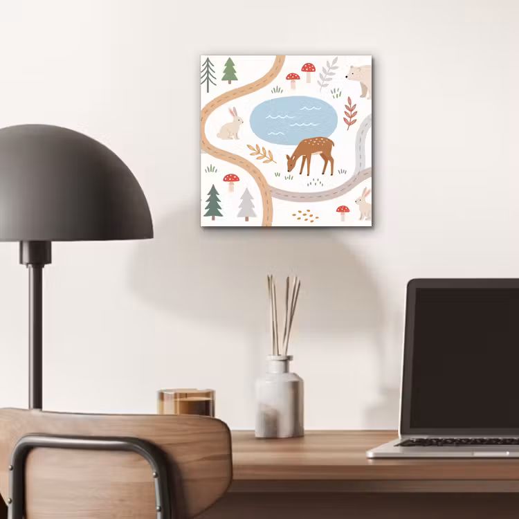 Alu-Dibond-Bild - Tiere – Wald – Illustration — 6