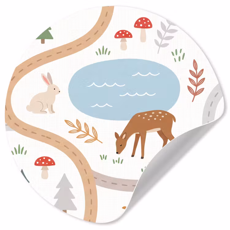 Runde Tapete - Tiere – Wald – Illustration — 1