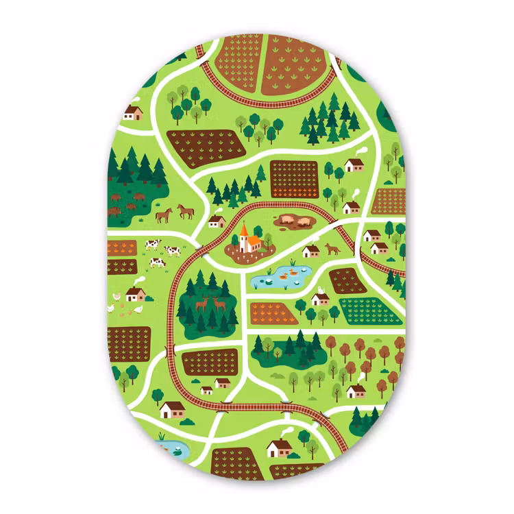 Forexbild Oval - Landschaft – Tiere – Illustration — 1