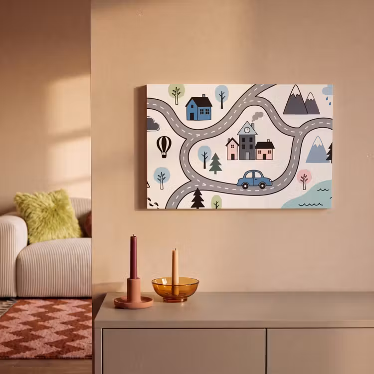Leinwandbild - Karte – Stadt – Kinderfreundlich — 2