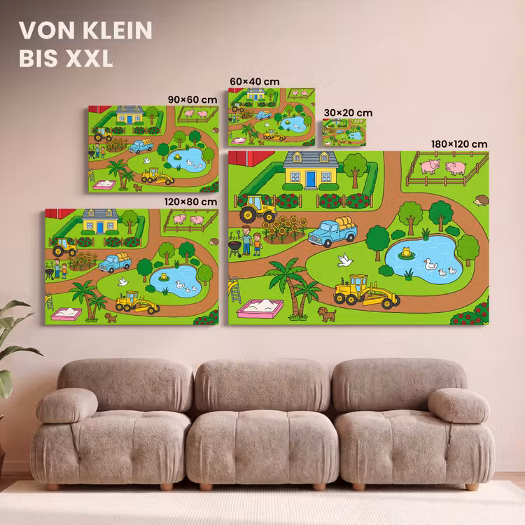 Leinwandbild - Landleben – Tiere – Cartoon — 6