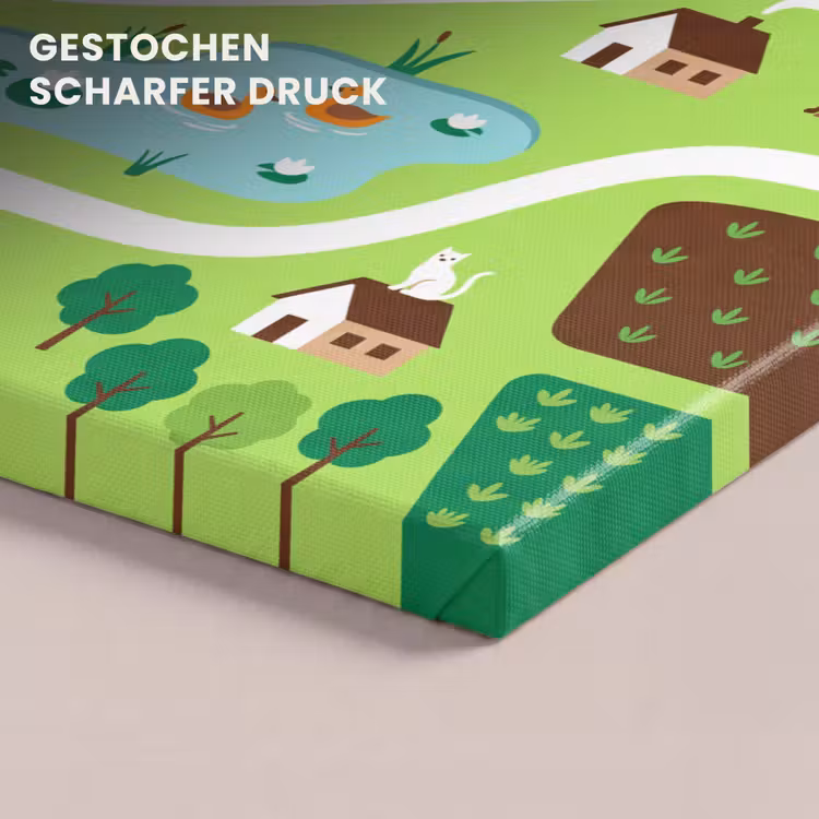 Leinwandbild - Landschaft – Tiere – Illustration — 4