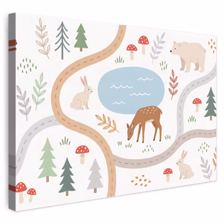 Leinwandbild - Tiere – Wald – Illustration — 1