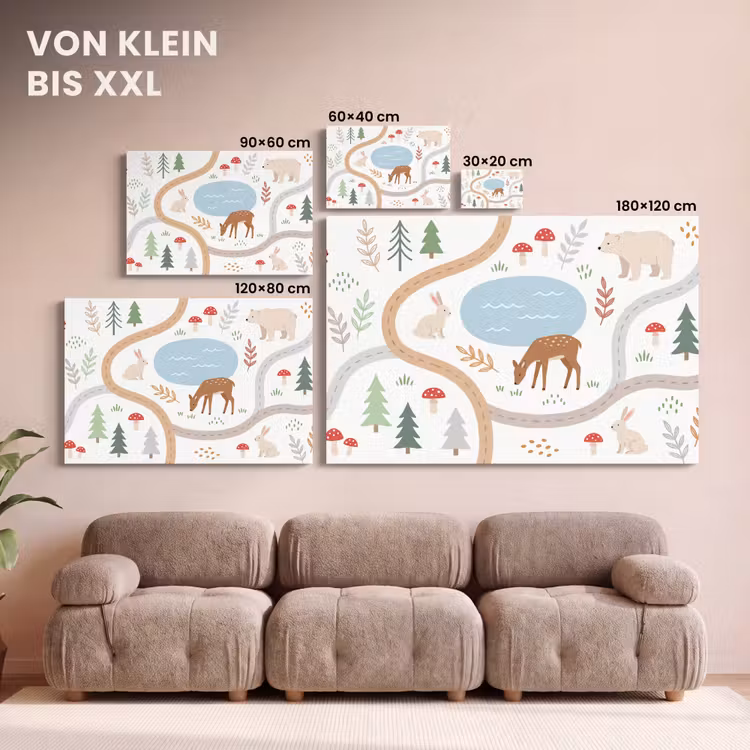 Leinwandbild - Tiere – Wald – Illustration — 6