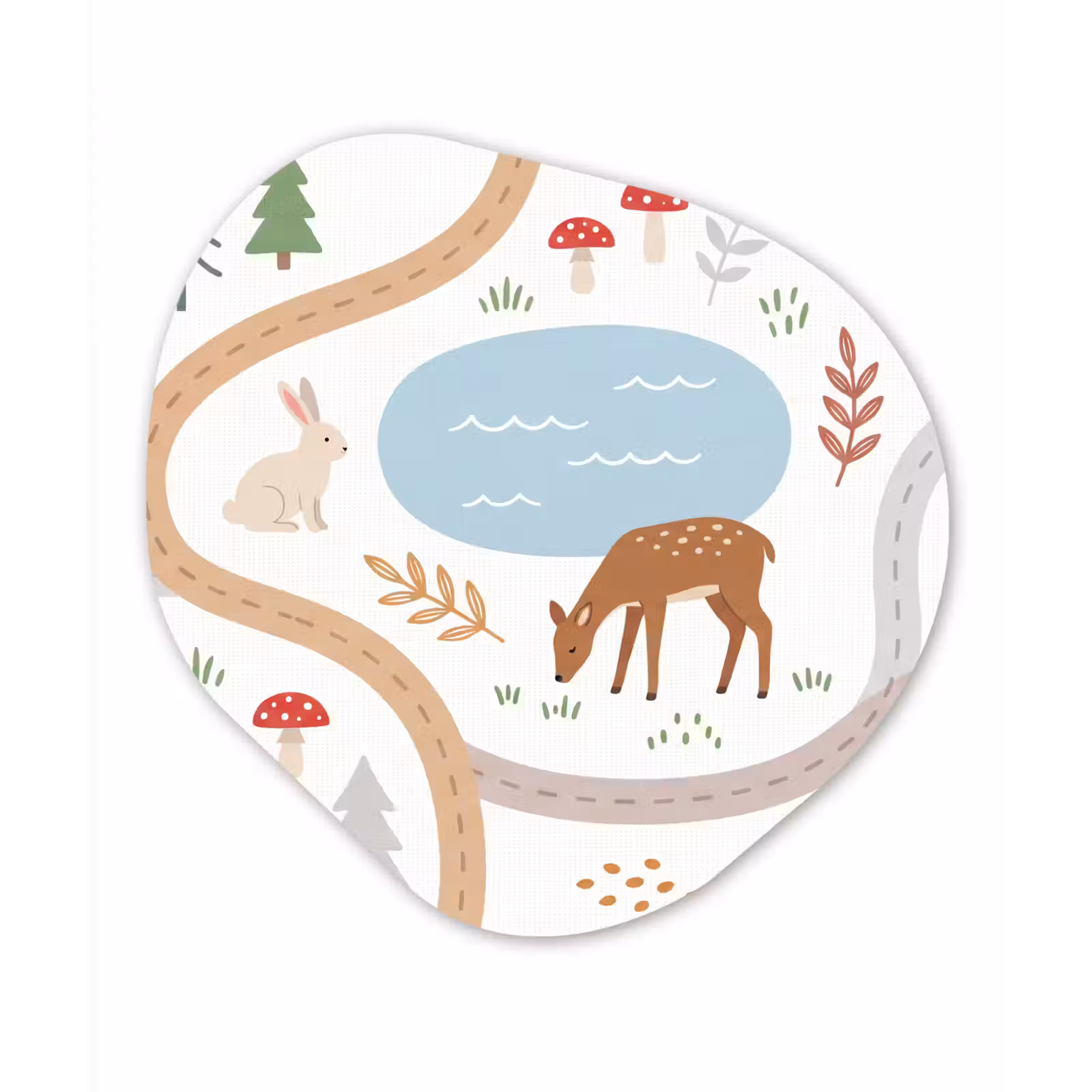 Glasbild Organische Form - Tiere – Wald – Illustration — 1