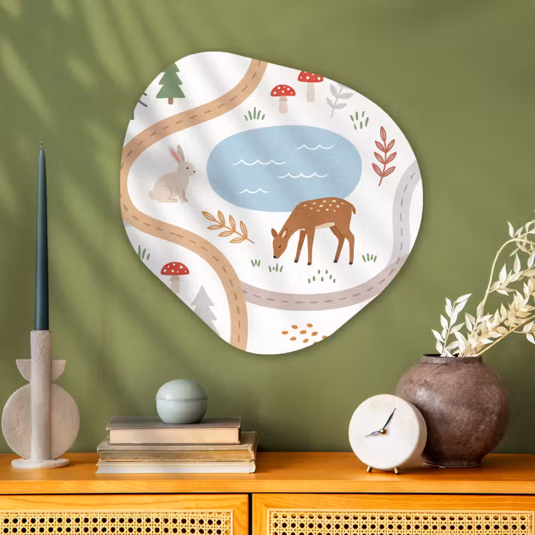Glasbild Organische Form - Tiere – Wald – Illustration — 2