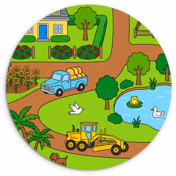 Forexbild Rund - Landleben – Tiere – Cartoon — 1