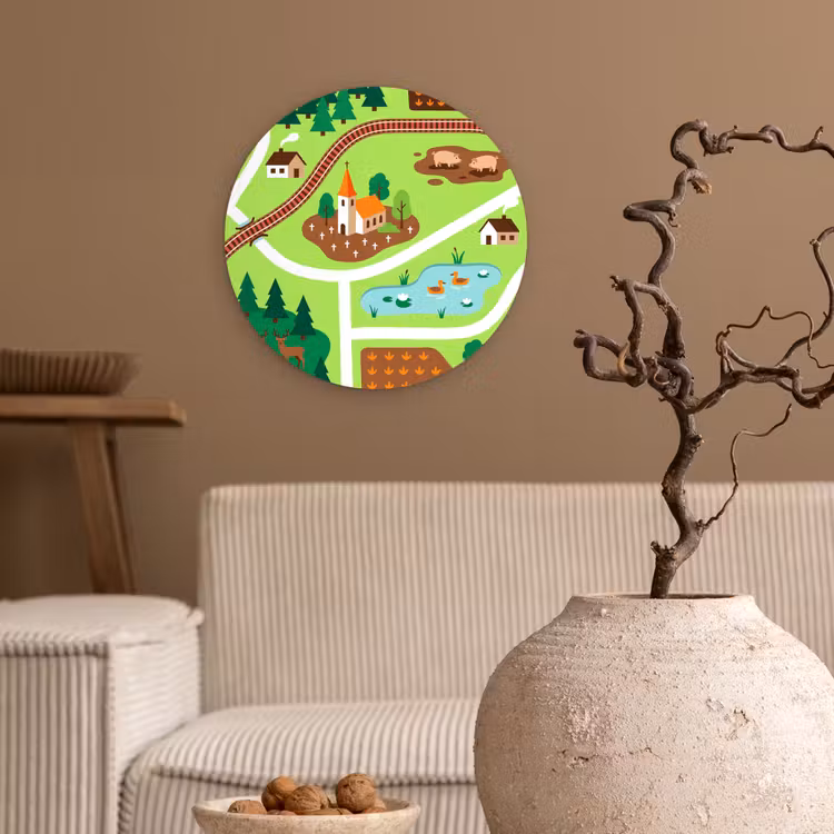 Forexbild Rund - Landschaft – Tiere – Illustration — 2
