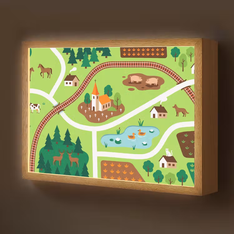 Nachtlicht Kinder - Landschaft – Tiere – Illustration — 1