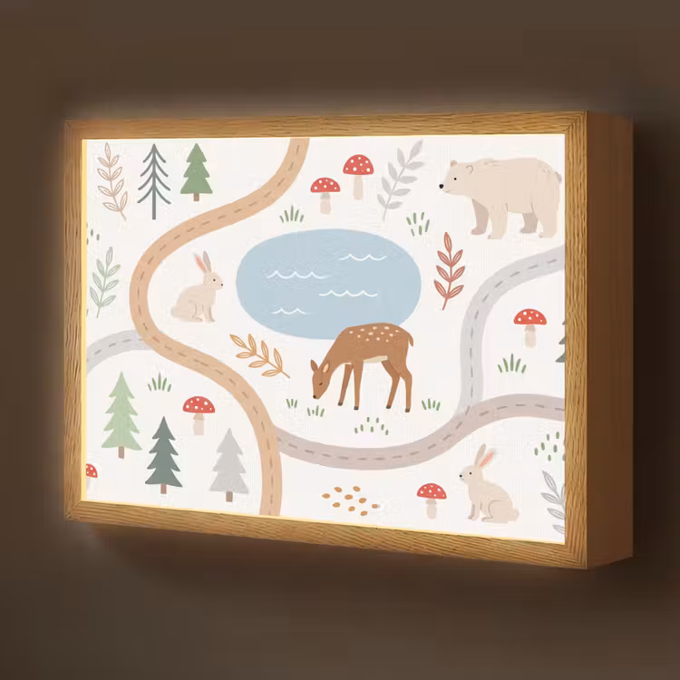 Nachtlicht Kinder - Tiere – Wald – Illustration — 1