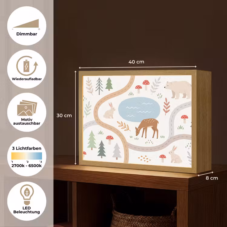 Nachtlicht Kinder - Tiere – Wald – Illustration — 10