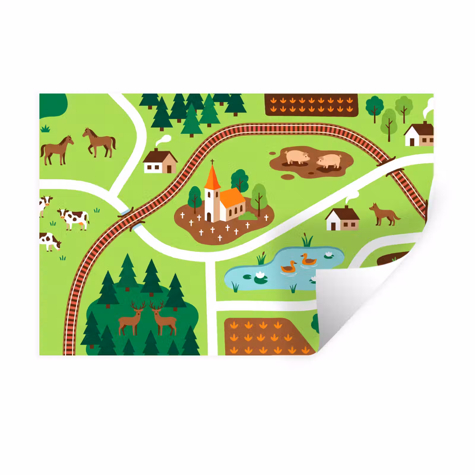 Wandtattoo – Landschaft – Tiere – Illustration — 1