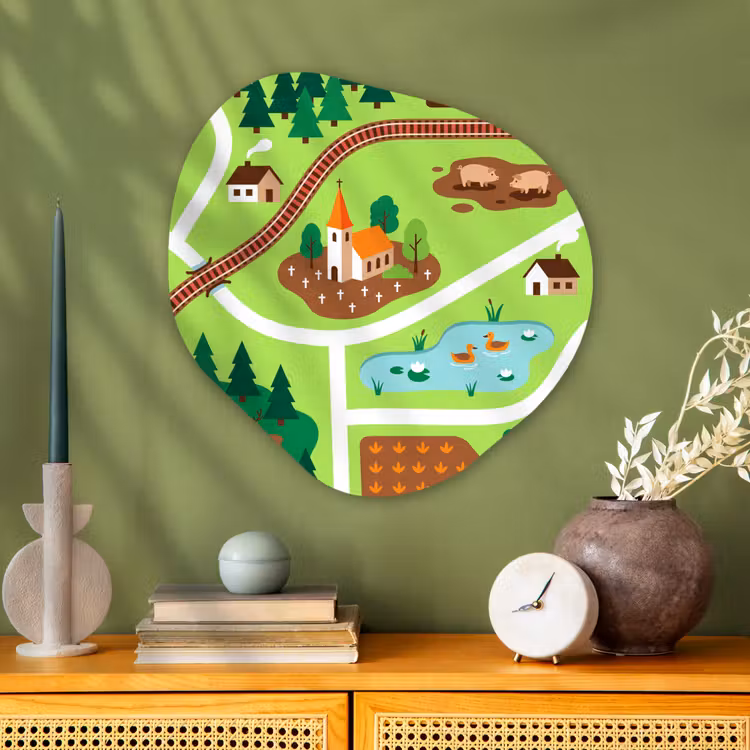 Alu-Dibond-Bild Organische Form - Landschaft – Tiere – Illustration — 2