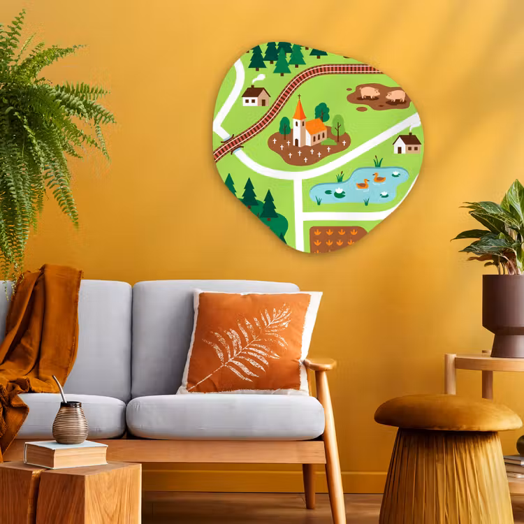 Alu-Dibond-Bild Organische Form - Landschaft – Tiere – Illustration — 3