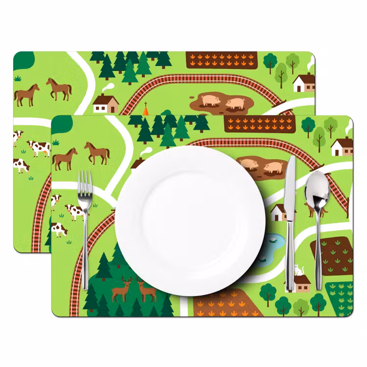 Tischset - 6 Stück - Landschaft – Tiere – Illustration — 2