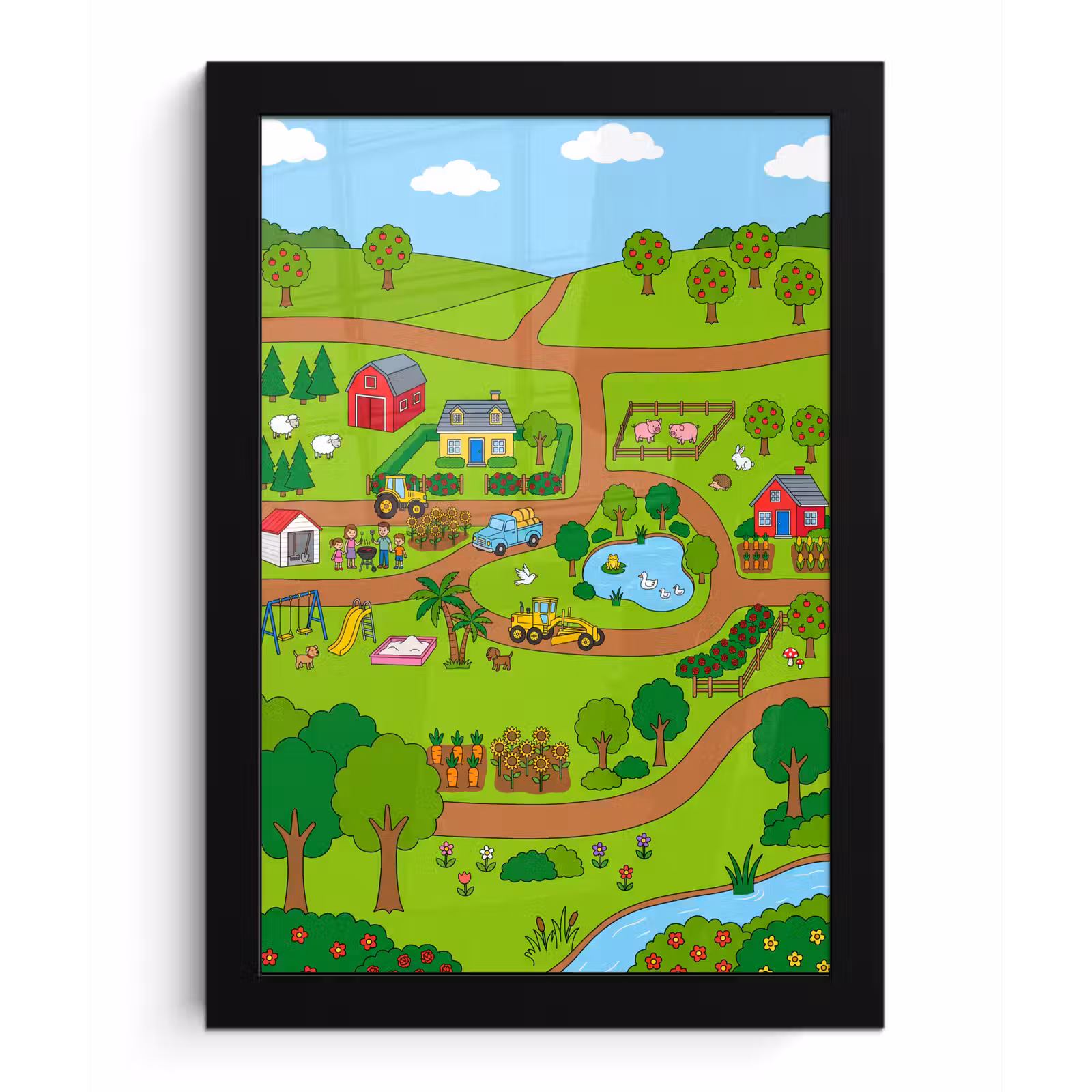 Bilder mit Rahmen - Landleben – Tiere – Cartoon — 1