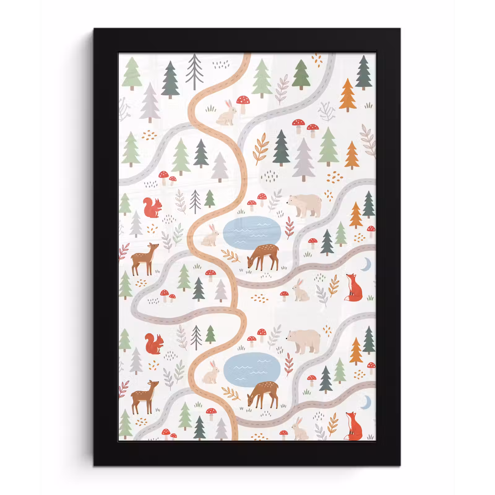 Bilder mit Rahmen - Tiere – Wald – Illustration — 1