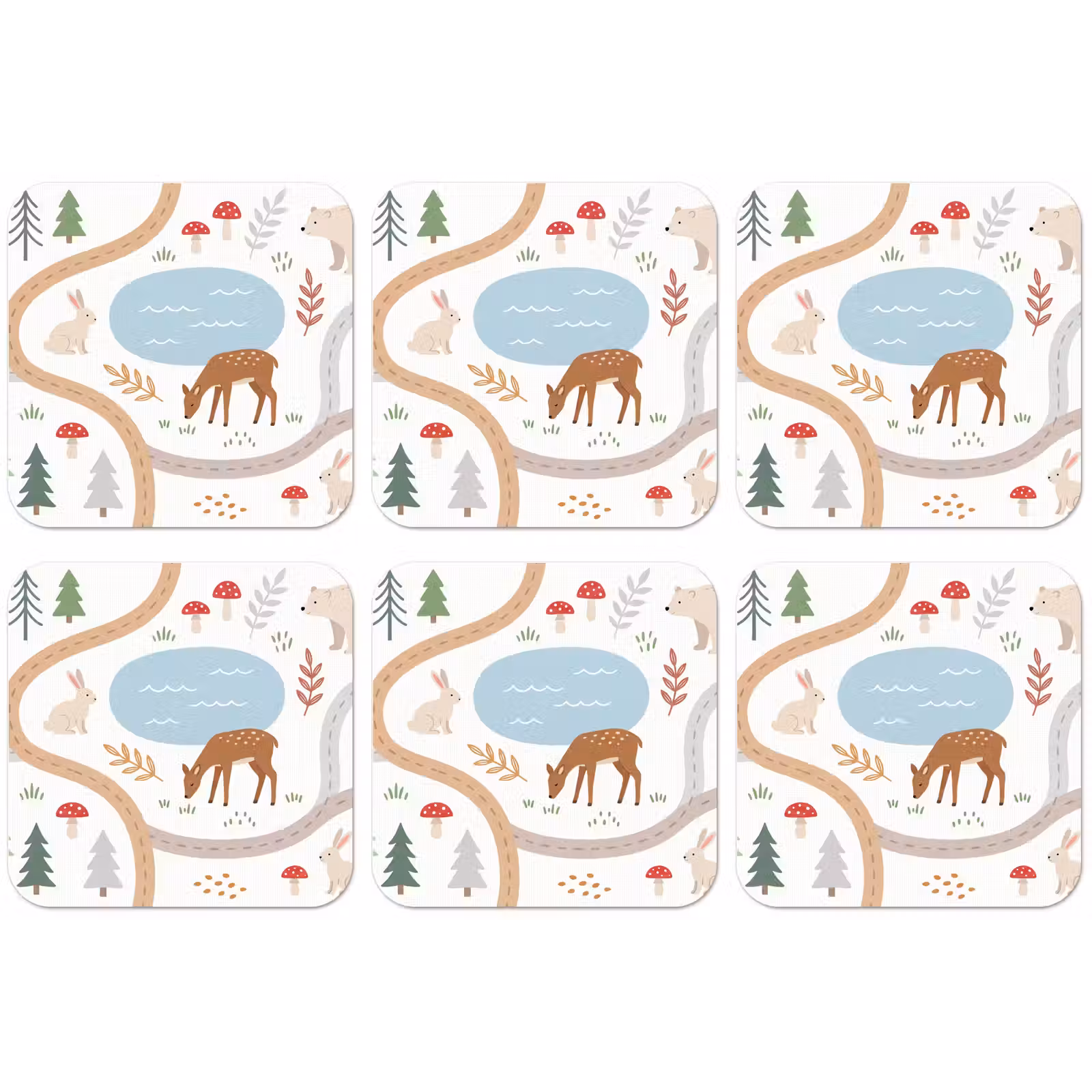 Untersetzer - Tiere – Wald – Illustration — 1