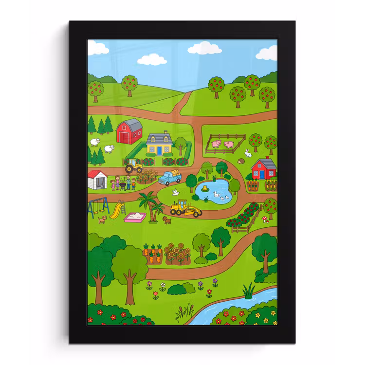 Bilder mit Rahmen - Landleben – Tiere – Cartoon — 1