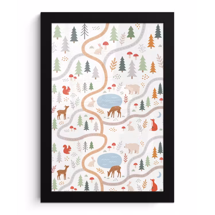 Bilder mit Rahmen - Tiere – Wald – Illustration — 1