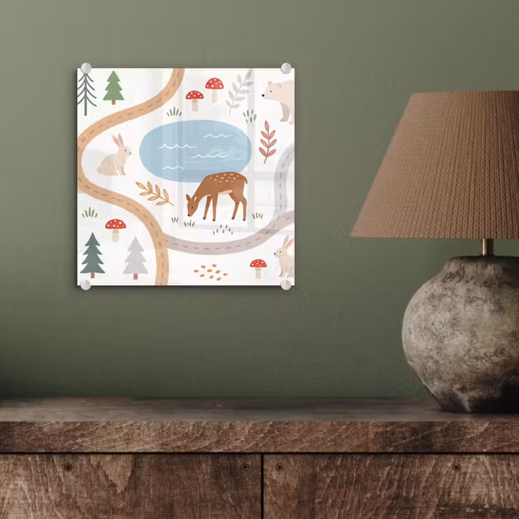 Glasbild - Tiere – Wald – Illustration — 4