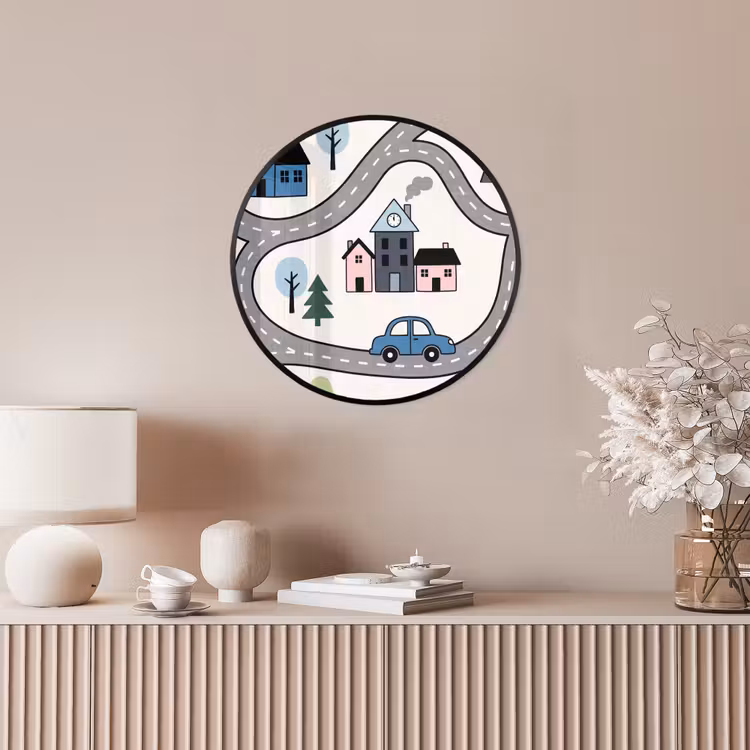 Poster im Rahmen Rund - Karte – Stadt – Kinderfreundlich — 5