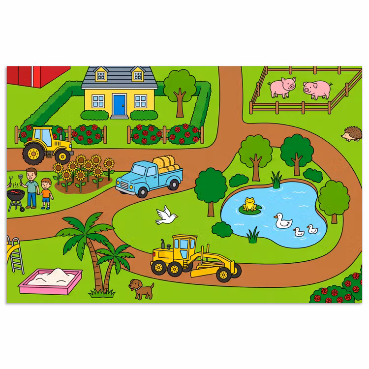 Poster - Landleben – Tiere – Cartoon — 1