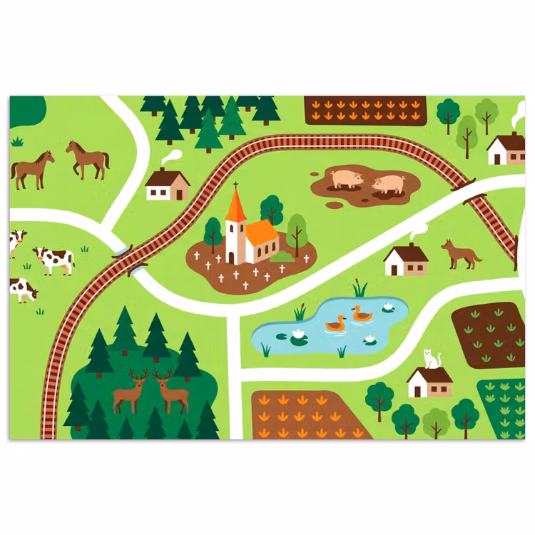 Poster - Landschaft – Tiere – Illustration — 1
